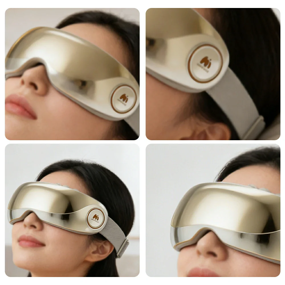 RELAXA Eye Massager with Hydrating Mist Deep Relaxation Pressure Point Massage Wireless Portable Design - Gold - Image 3