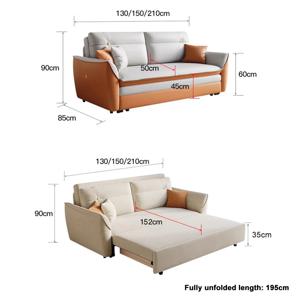 LUXORA 130-210cm Telescopic Storage Sofa Folding Sofa Bed - Image 17