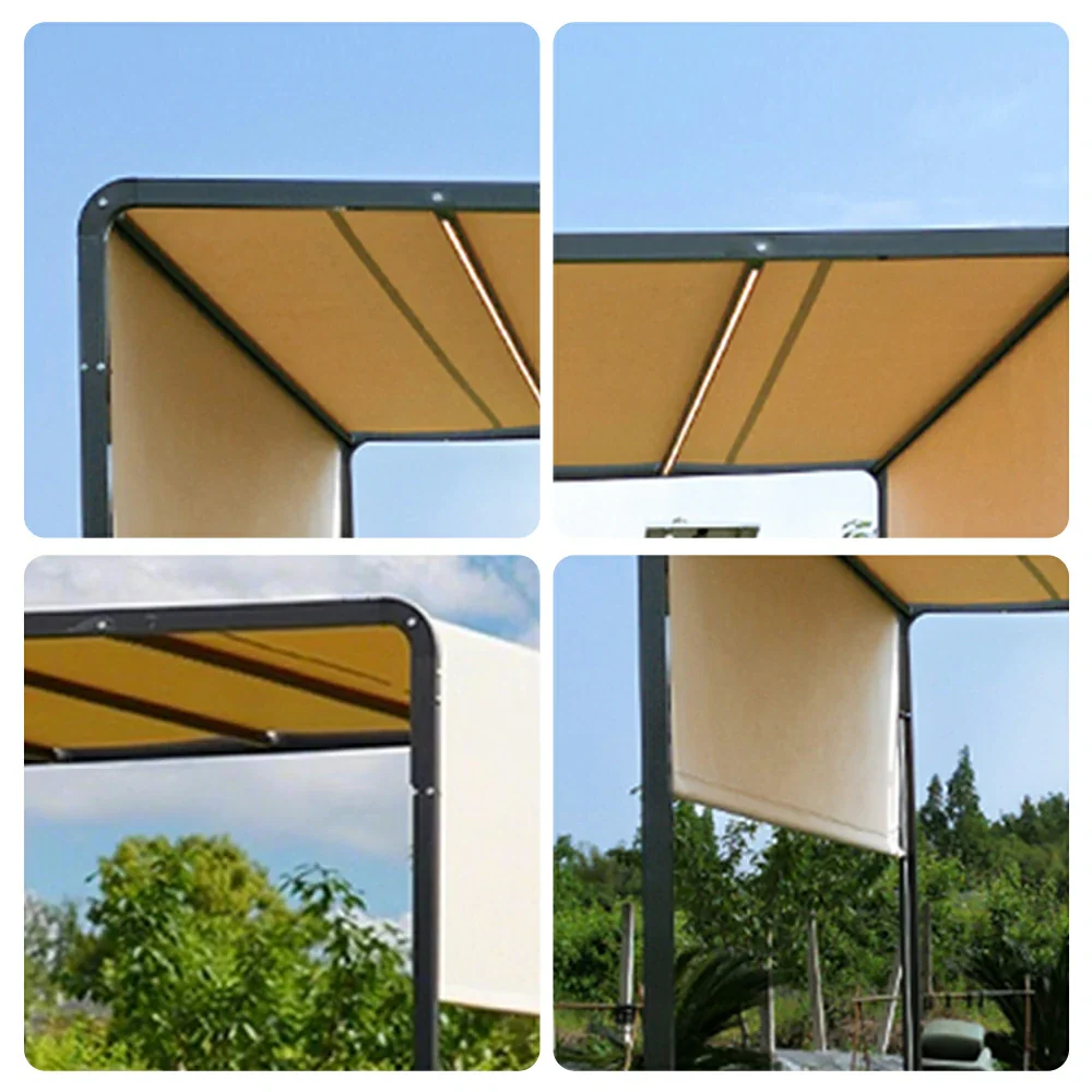 SOLARA Outdoor Canopy - Heavy-Duty Aluminium Frame Sunshade Pavilion, 2.5x2.5m Weather-Resistant Shelter - Black - Image 3