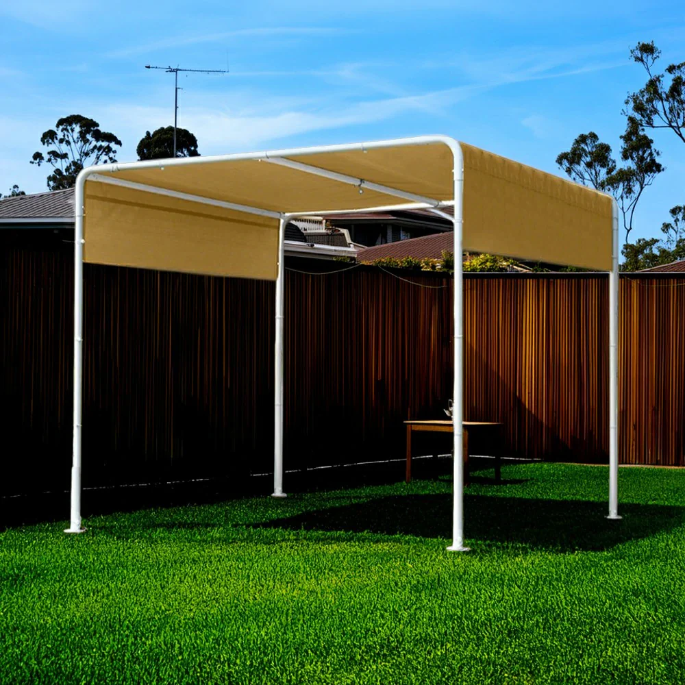 SOLARA Outdoor Canopy - Heavy-Duty Aluminium Frame Sunshade Pavilion, 2.5x2.5m Weather-Resistant Shelter - White - Image 4
