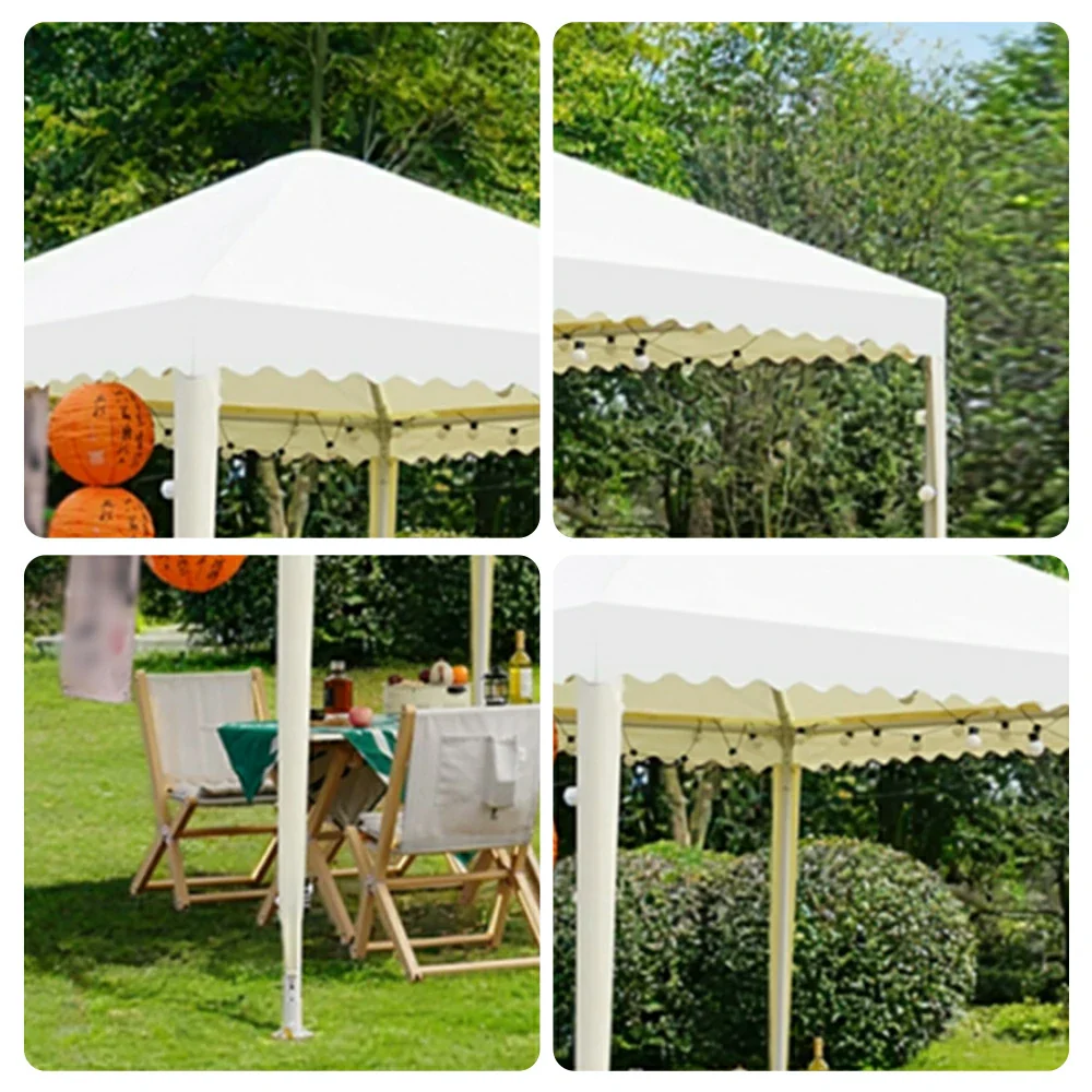 SOLARA Outdoor Canopy - Heavy-Duty Pavilion with Triangular Reinforcement, 10cm Thick Posts, Waterproof Polycarbonate Roof - 3x3m Standard Model - Yellow - Image 3