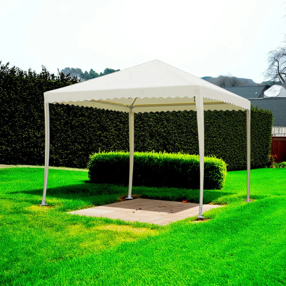 SOLARA Outdoor Canopy - Heavy-Duty Pavilion with Triangular Reinforcement, 10cm Thick Posts, Waterproof Polycarbonate Roof - 3x3m Standard Model - Yellow - Image 4