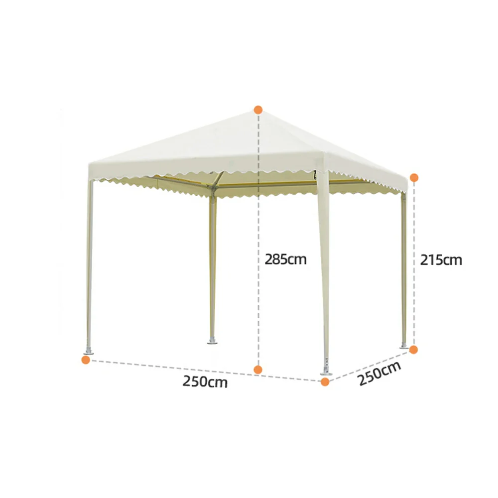 SOLARA Outdoor Canopy - Heavy-Duty Pavilion with Triangular Reinforcement, 10cm Thick Posts, Waterproof Polycarbonate Roof - 3x3m Standard Model - Yellow - Image 5
