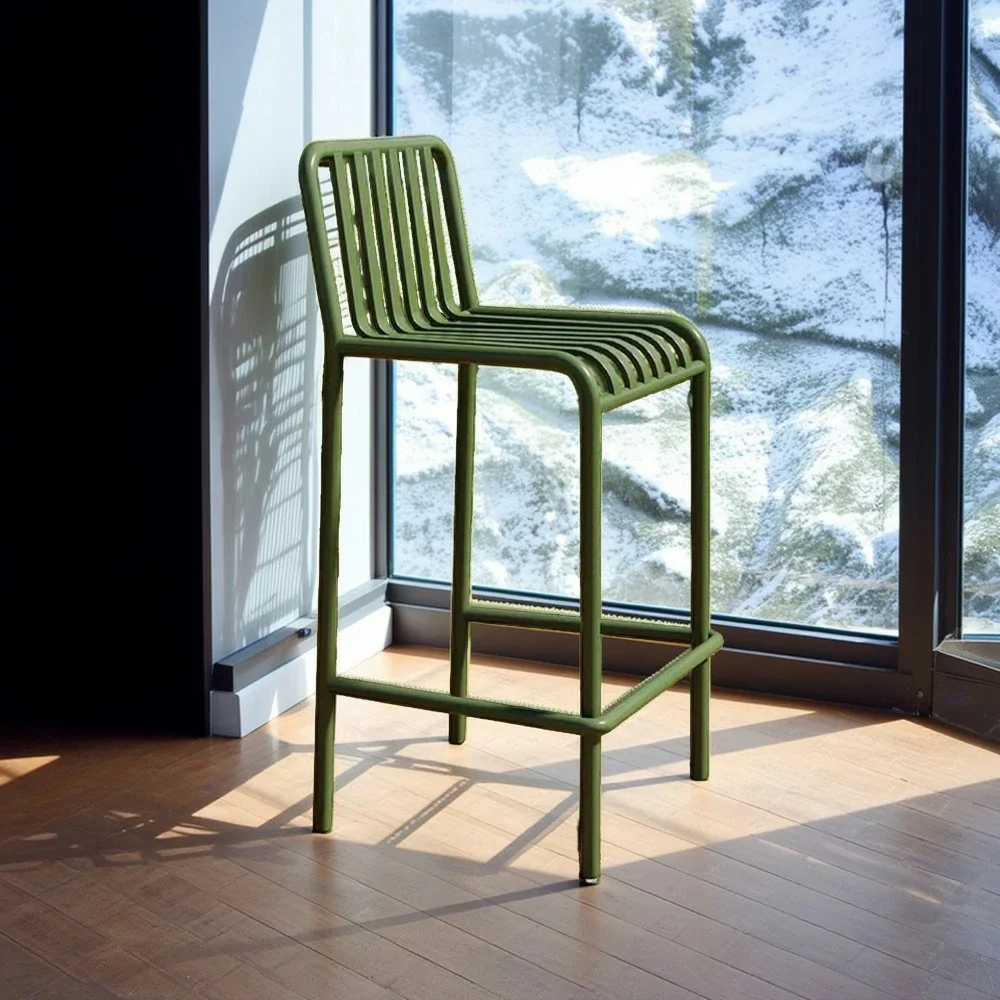 SOLARA Outdoor Chair Nano-Baked Rustproof Waterproof Finish, Thickened Iron Steel Construction, 42cm Stable and Durable Design - Green - Image 4