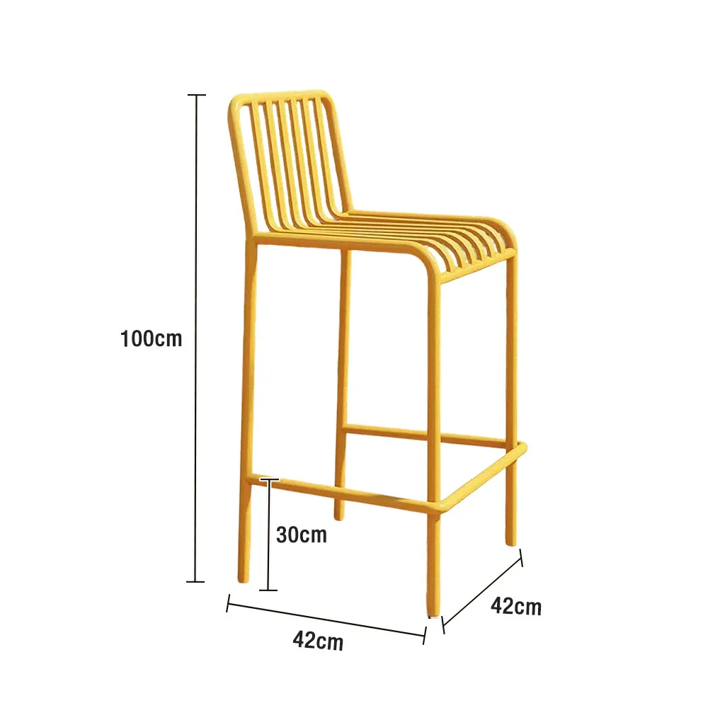 SOLARA Outdoor Chair Nano-Baked Rustproof Waterproof Finish, Thickened Iron Steel Construction, 42cm Stable and Durable Design - Yellow - Image 5