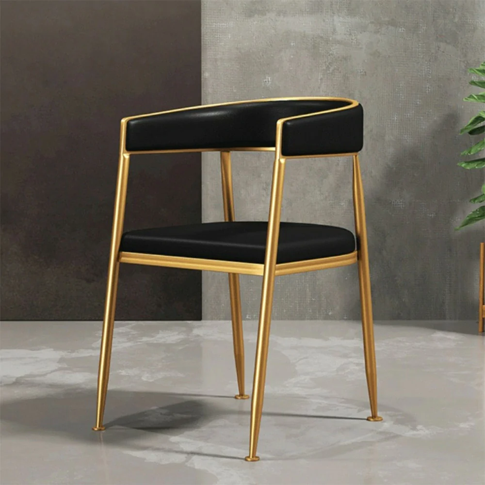 SOLARA Dining Chair Comfortable Leather Backrest with High-Density Foam, Sturdy Iron Frame, Strong Load-Bearing Durable Design - Black - Image 2