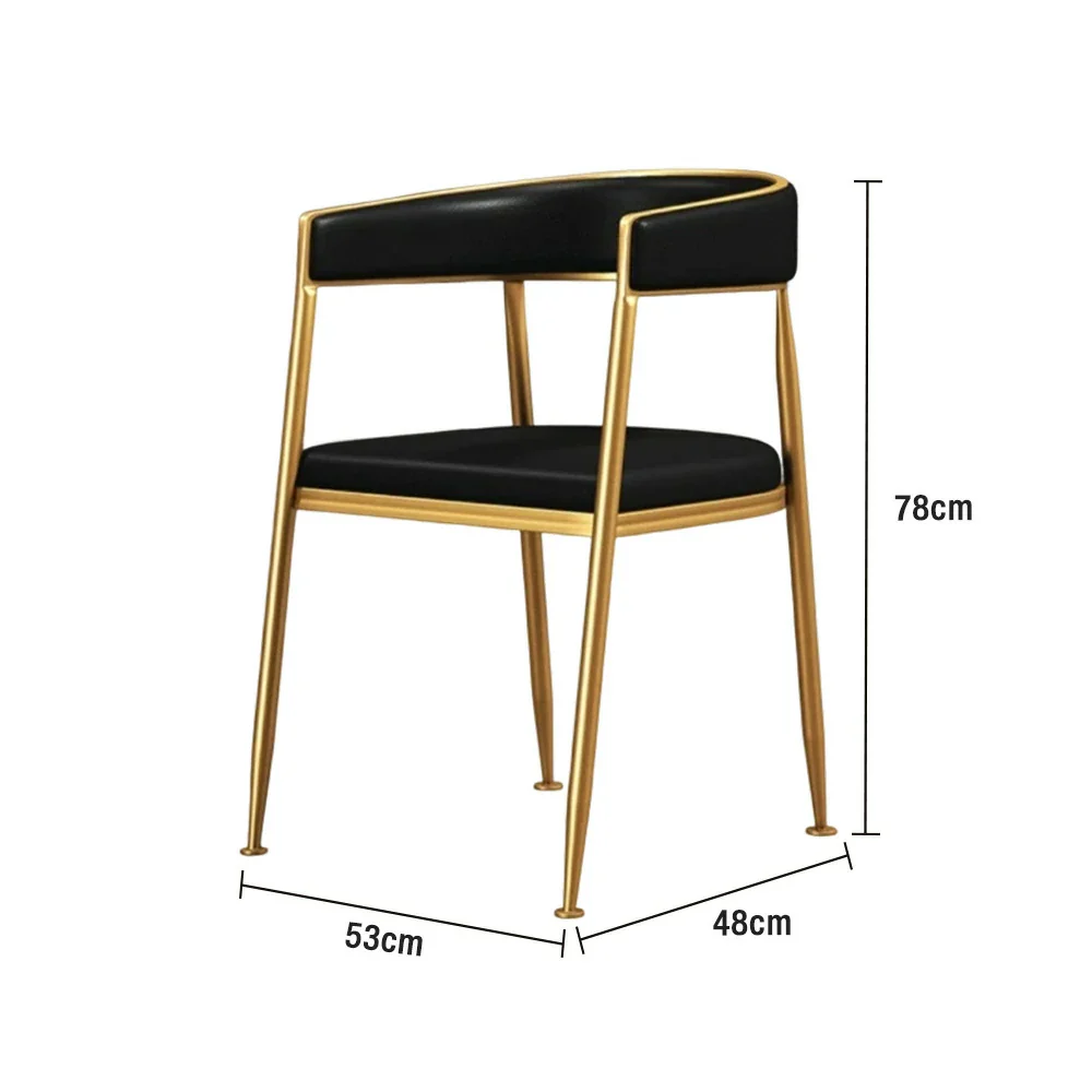SOLARA Dining Chair Comfortable Leather Backrest with High-Density Foam, Sturdy Iron Frame, Strong Load-Bearing Durable Design - Black - Image 5