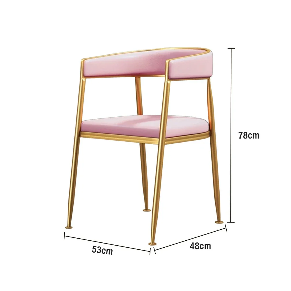 SOLARA Dining Chair Comfortable Leather Backrest with High-Density Foam, Sturdy Iron Frame, Strong Load-Bearing Durable Design - Pink - Image 5