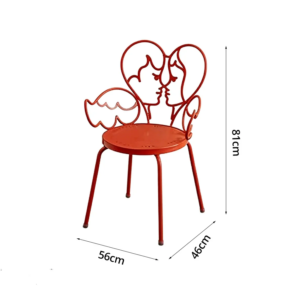 SOLARA Outdoor Dining Chair Lightweight Aluminium Frame Rust-Resistant Finish Romantic Backrest Design - Red - Image 5