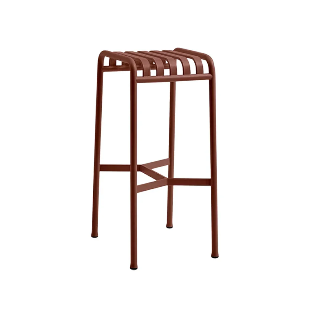 SOLARA Outdoor Metal Seating Collection - Bench, Lounger, Bar Stool & Dining Chair, Heavy-Duty Steel Frame, Weather-Resistant Finish - Wine - Image 31