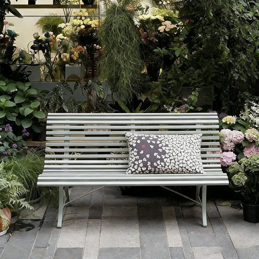 SOLARA 150/200cm Outdoor Bench - High-Strength Iron Frame, Weather-Resistant Coating, Modern Curved Design, Perfect for Gardens, Patios & Commercial Spaces - Green - Image 2