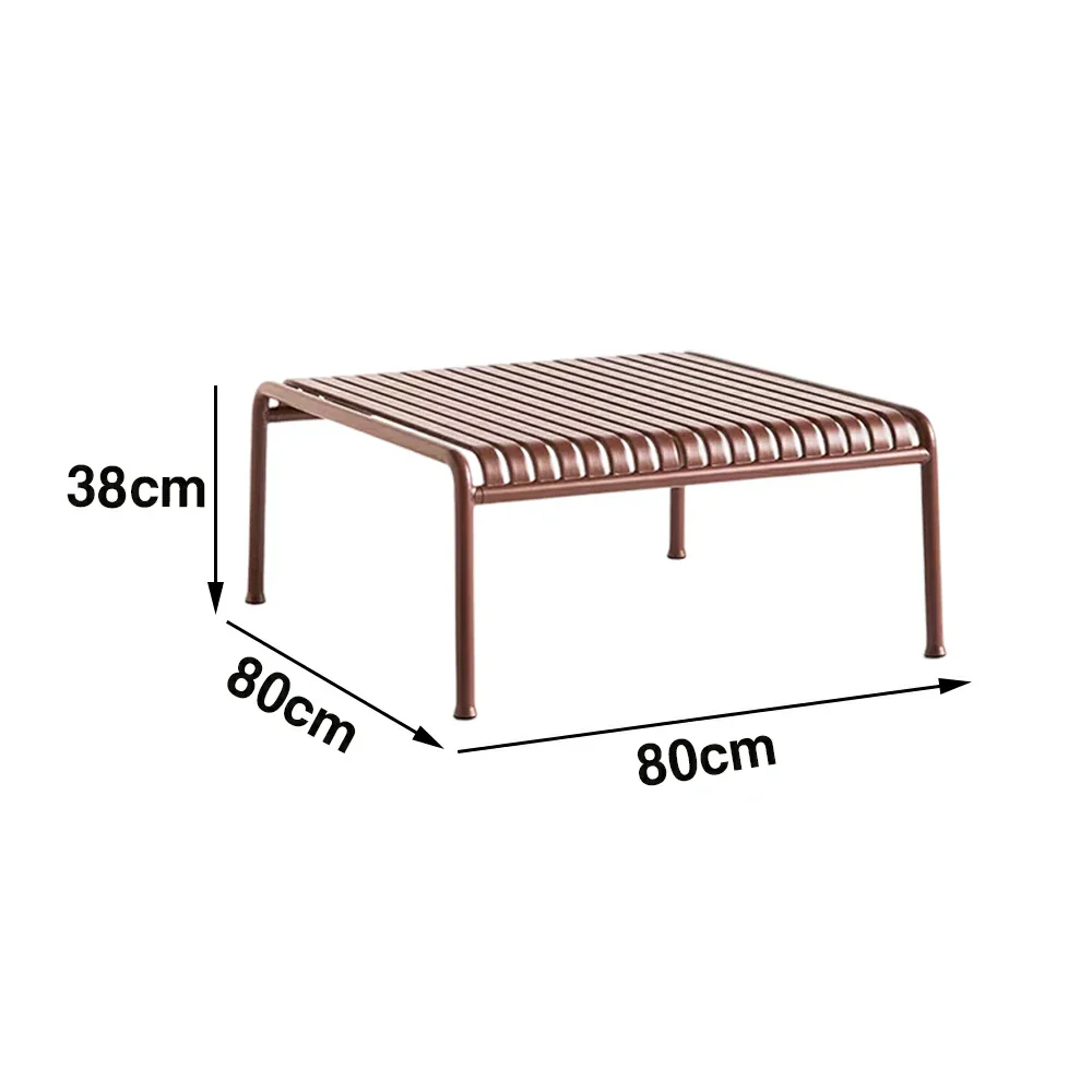 SOLARA Outdoor Metal Furniture Collection - Coffee Table, Long Table, Low Table & Dining Table, Heavy-Duty Steel Frame, Weather-Resistant Finish - Wine - Image 15