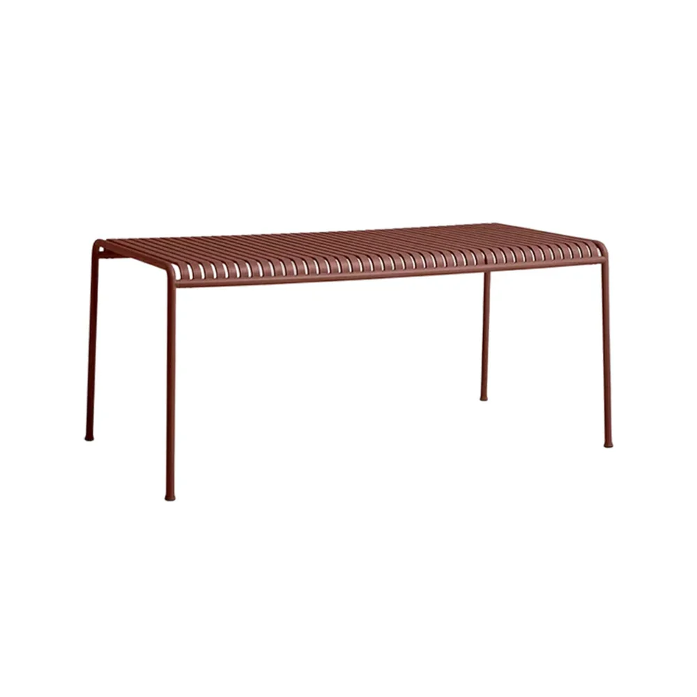 SOLARA Outdoor Metal Furniture Collection - Coffee Table, Long Table, Low Table & Dining Table, Heavy-Duty Steel Frame, Weather-Resistant Finish - Wine - Image 6
