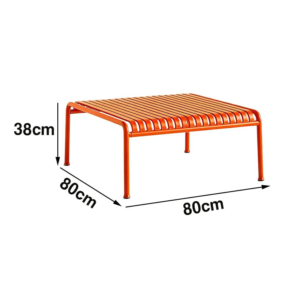 SOLARA Outdoor Metal Furniture Collection - Coffee Table, Long Table, Low Table & Dining Table, Heavy-Duty Steel Frame, Weather-Resistant Finish - Orange - Image 15