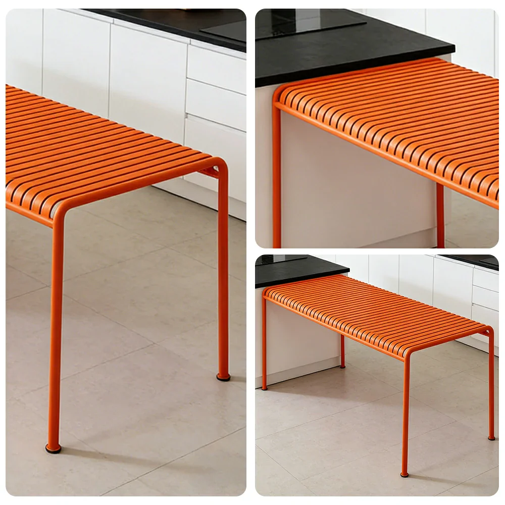 SOLARA Outdoor Metal Furniture Collection - Coffee Table, Long Table, Low Table & Dining Table, Heavy-Duty Steel Frame, Weather-Resistant Finish - Orange - Image 8