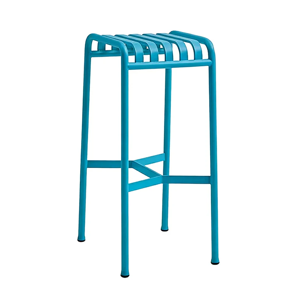 SOLARA Outdoor Metal Seating Collection - Bench, Lounger, Bar Stool & Dining Chair, Heavy-Duty Steel Frame, Weather-Resistant Finish - Light Blue - Image 31