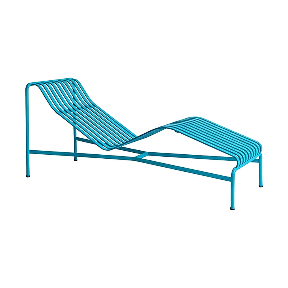 SOLARA Outdoor Metal Seating Collection - Bench, Lounger, Bar Stool & Dining Chair, Heavy-Duty Steel Frame, Weather-Resistant Finish - Light Blue - Image 41