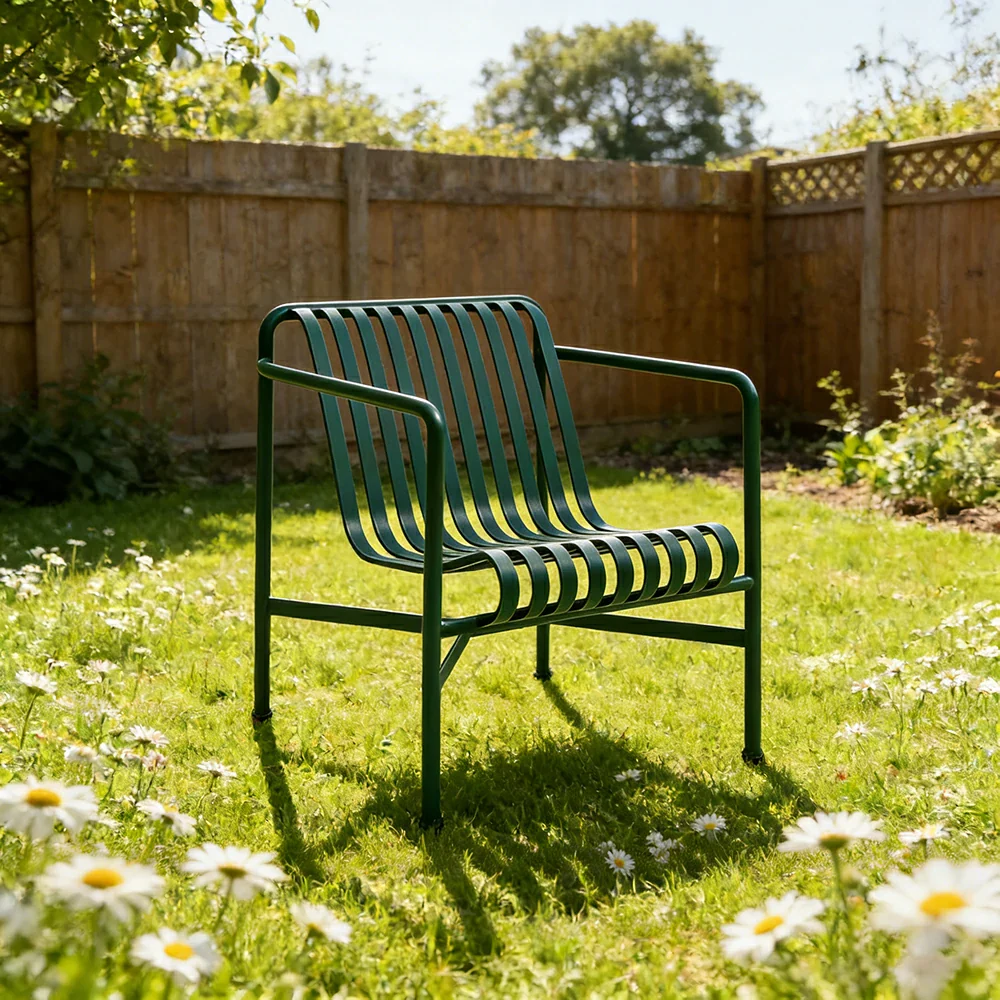 SOLARA Outdoor Metal Furniture Collection - Dining Table, Dining Chair & Lounger, Heavy-Duty Steel Frame, Weather-Resistant Finish - Green - Image 17