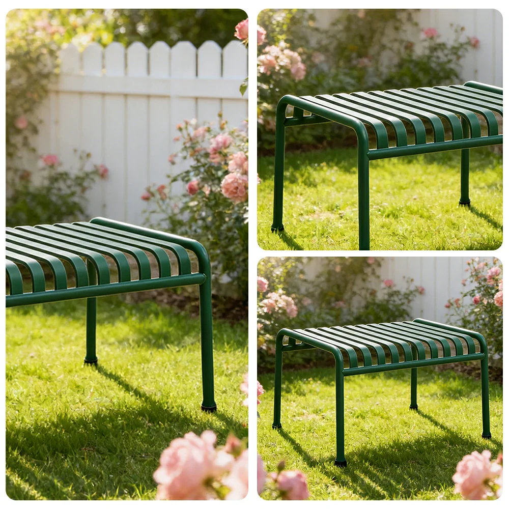 SOLARA Outdoor Metal Furniture Collection - Dining Table, Dining Chair & Lounger, Heavy-Duty Steel Frame, Weather-Resistant Finish - Green - Image 33