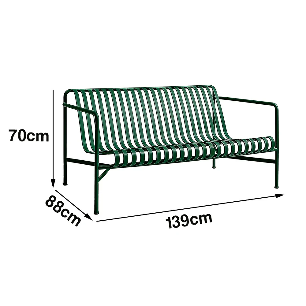 SOLARA Outdoor Metal Furniture Collection - Dining Table, Dining Chair & Lounger, Heavy-Duty Steel Frame, Weather-Resistant Finish - Green - Image 5
