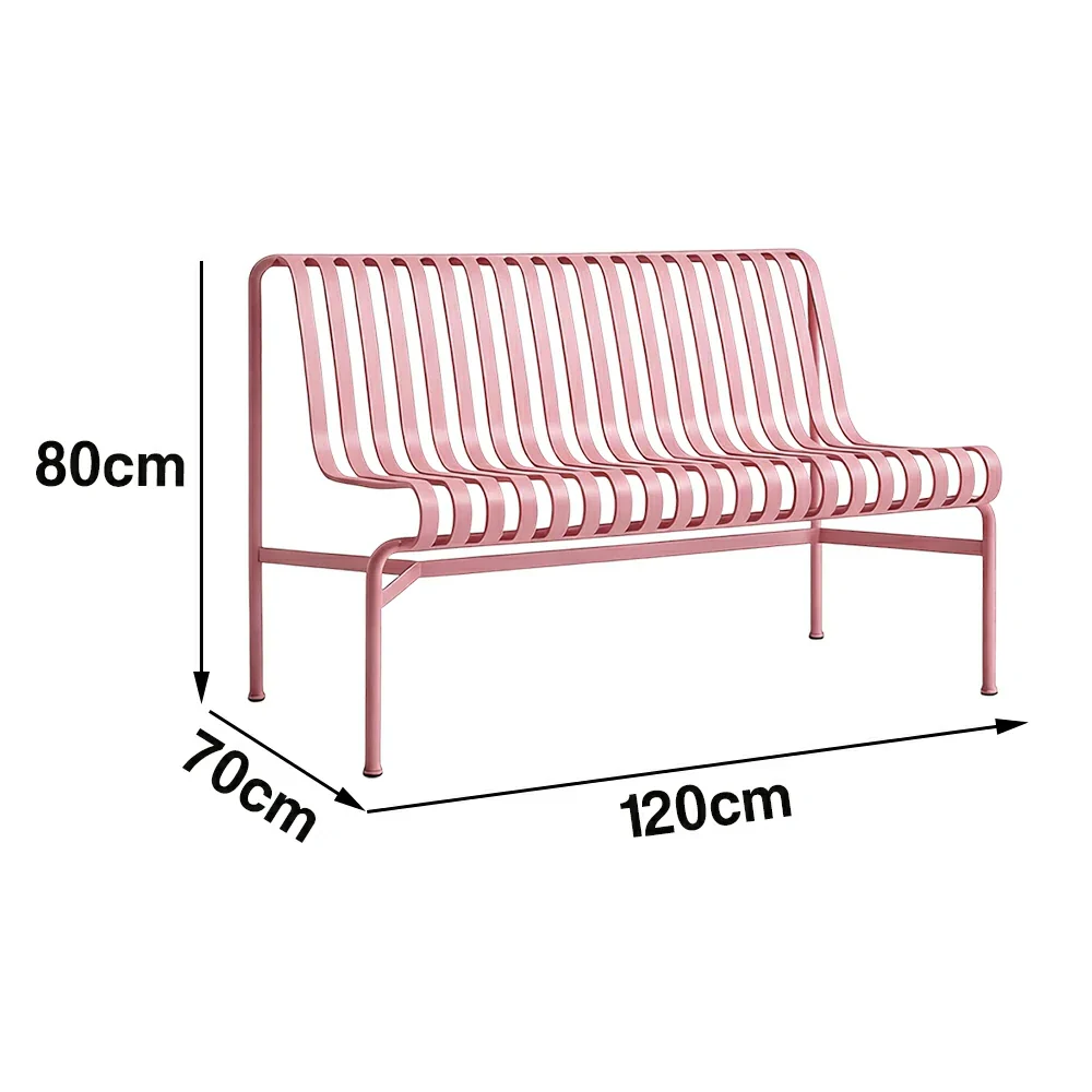 SOLARA Outdoor Metal Furniture Collection - Dining Table, Dining Chair & Lounger, Heavy-Duty Steel Frame, Weather-Resistant Finish - Pink - Image 10