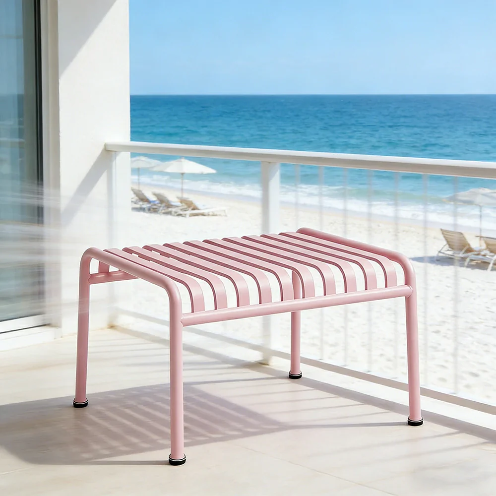 SOLARA Outdoor Metal Furniture Collection - Dining Table, Dining Chair & Lounger, Heavy-Duty Steel Frame, Weather-Resistant Finish - Pink - Image 32