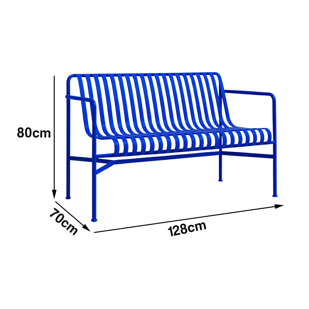 SOLARA Outdoor Metal Furniture Collection - Dining Table, Dining Chair & Lounger, Heavy-Duty Steel Frame, Weather-Resistant Finish - Blue - Image 15