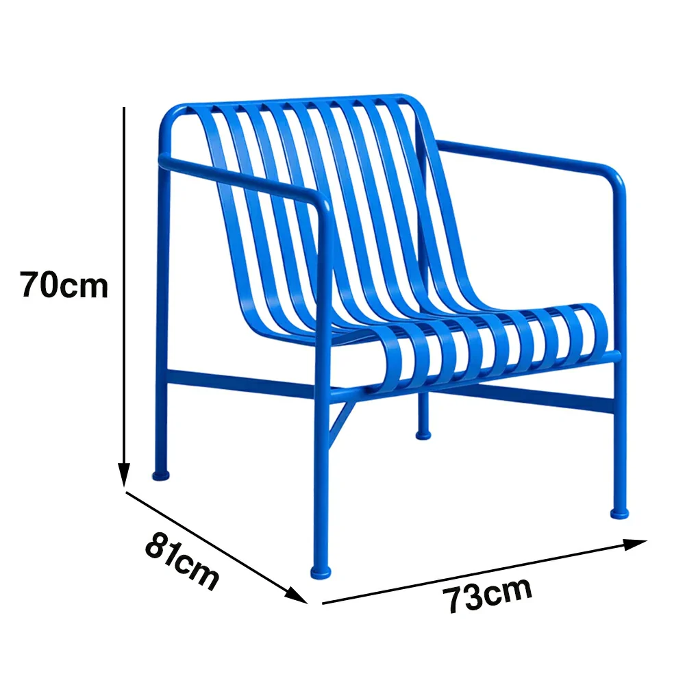 SOLARA Outdoor Metal Furniture Collection - Dining Table, Dining Chair & Lounger, Heavy-Duty Steel Frame, Weather-Resistant Finish - Blue - Image 20