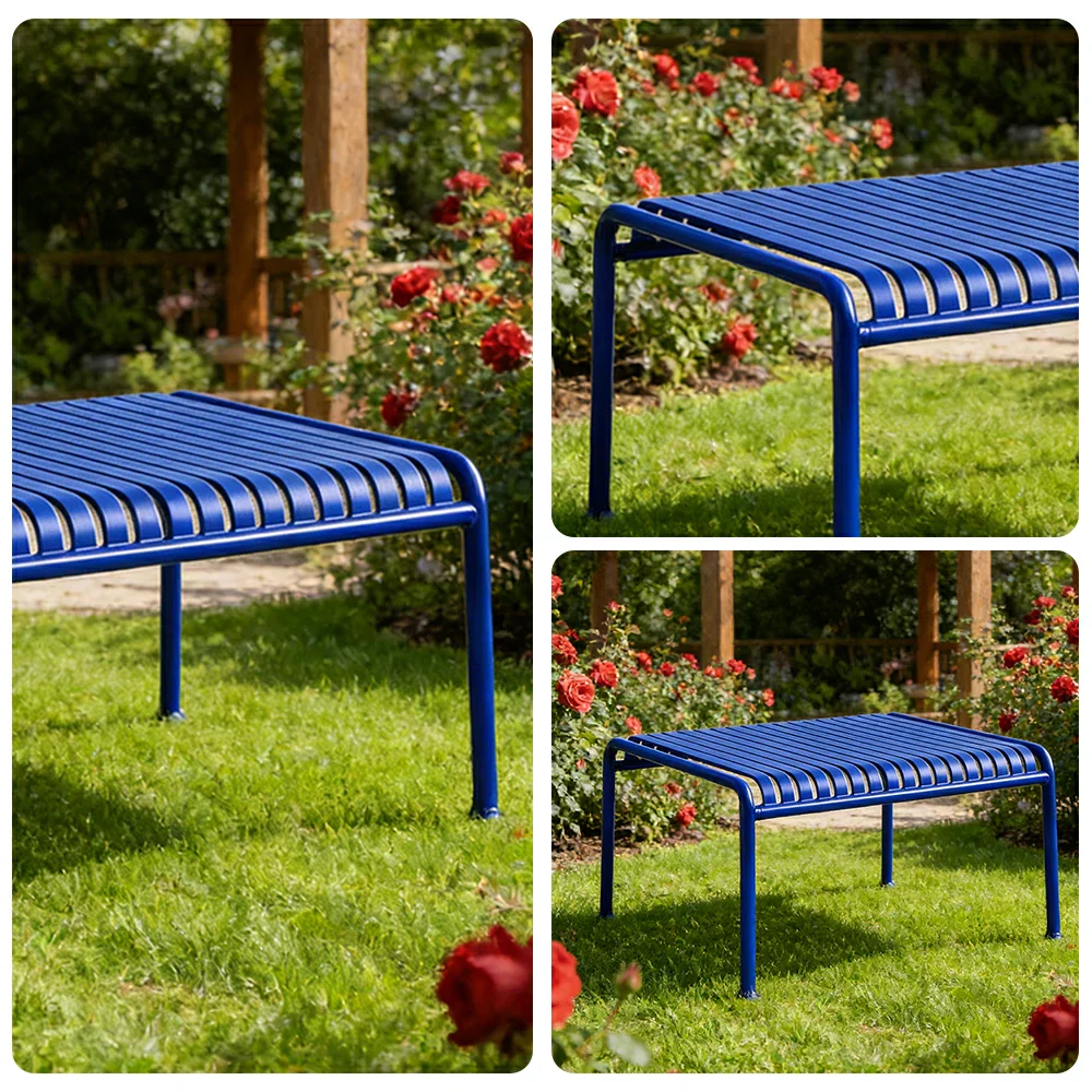 SOLARA Outdoor Metal Furniture Collection - Dining Table, Dining Chair & Lounger, Heavy-Duty Steel Frame, Weather-Resistant Finish - Blue - Image 38