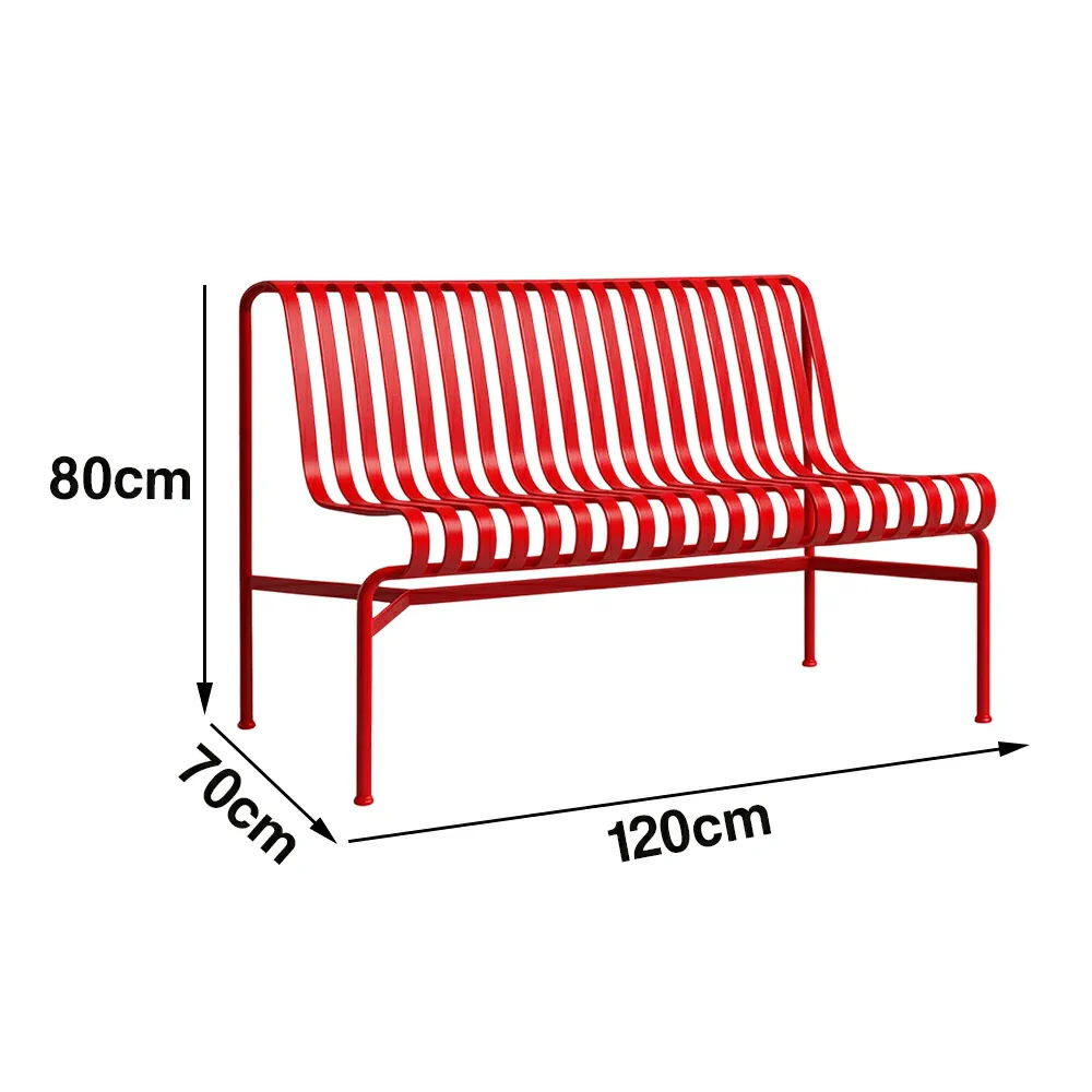 SOLARA Outdoor Metal Furniture Collection - Dining Table, Dining Chair & Lounger, Heavy-Duty Steel Frame, Weather-Resistant Finish - Red - Image 10