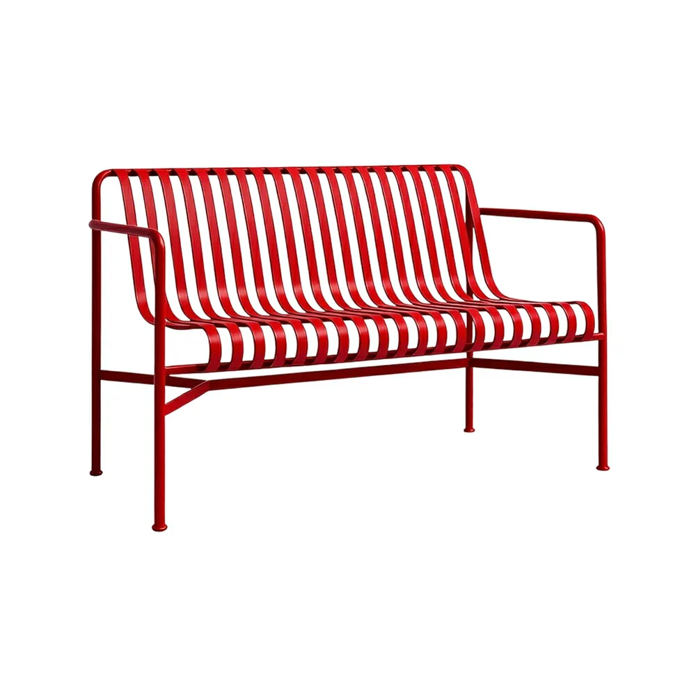 SOLARA Outdoor Metal Furniture Collection - Dining Table, Dining Chair & Lounger, Heavy-Duty Steel Frame, Weather-Resistant Finish - Red - Image 11