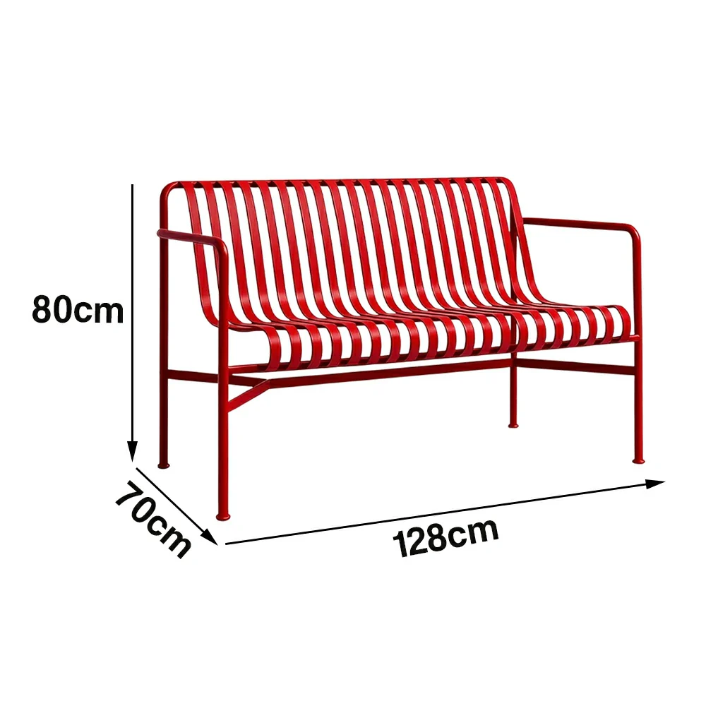 SOLARA Outdoor Metal Furniture Collection - Dining Table, Dining Chair & Lounger, Heavy-Duty Steel Frame, Weather-Resistant Finish - Red - Image 15