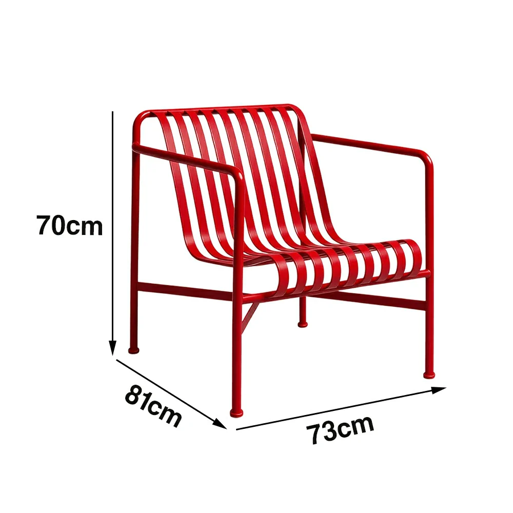 SOLARA Outdoor Metal Furniture Collection - Dining Table, Dining Chair & Lounger, Heavy-Duty Steel Frame, Weather-Resistant Finish - Red - Image 20