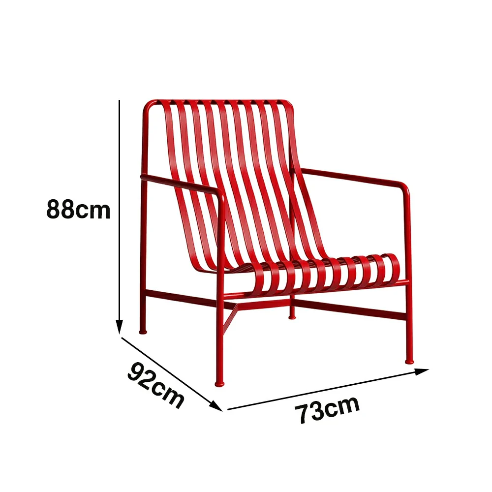SOLARA Outdoor Metal Furniture Collection - Dining Table, Dining Chair & Lounger, Heavy-Duty Steel Frame, Weather-Resistant Finish - Red - Image 25