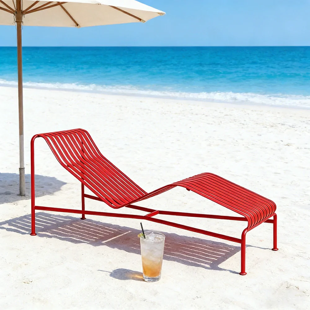 SOLARA Outdoor Metal Furniture Collection - Dining Table, Dining Chair & Lounger, Heavy-Duty Steel Frame, Weather-Resistant Finish - Red - Image 27