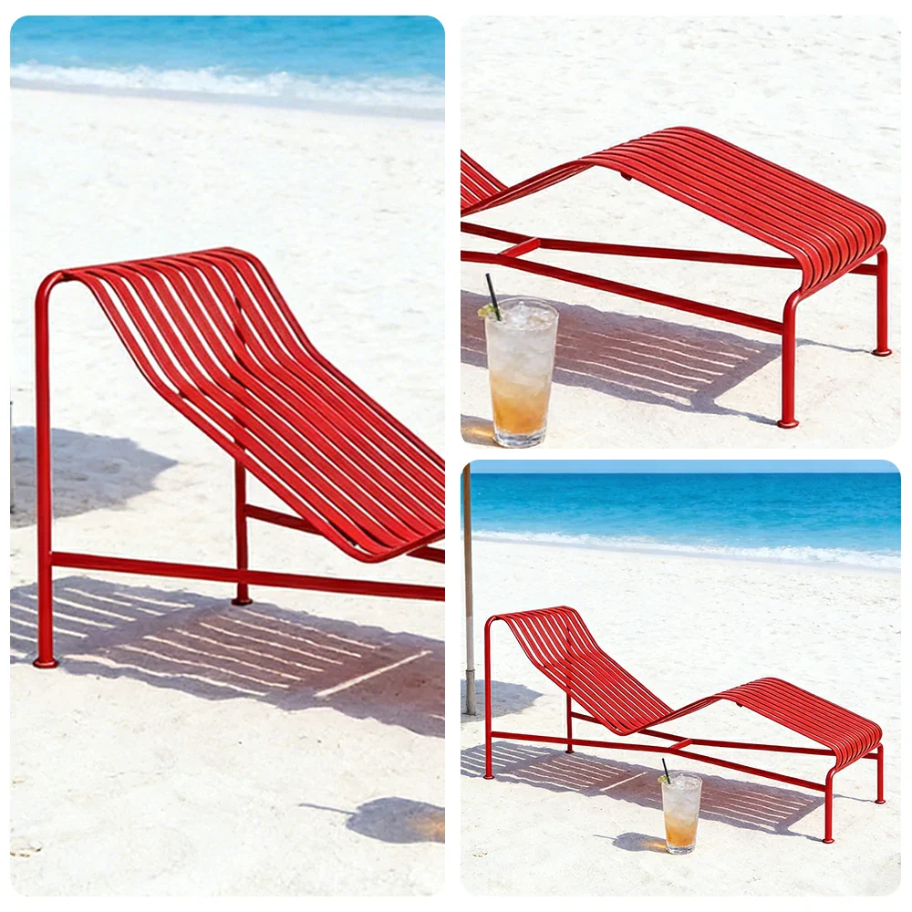 SOLARA Outdoor Metal Furniture Collection - Dining Table, Dining Chair & Lounger, Heavy-Duty Steel Frame, Weather-Resistant Finish - Red - Image 28