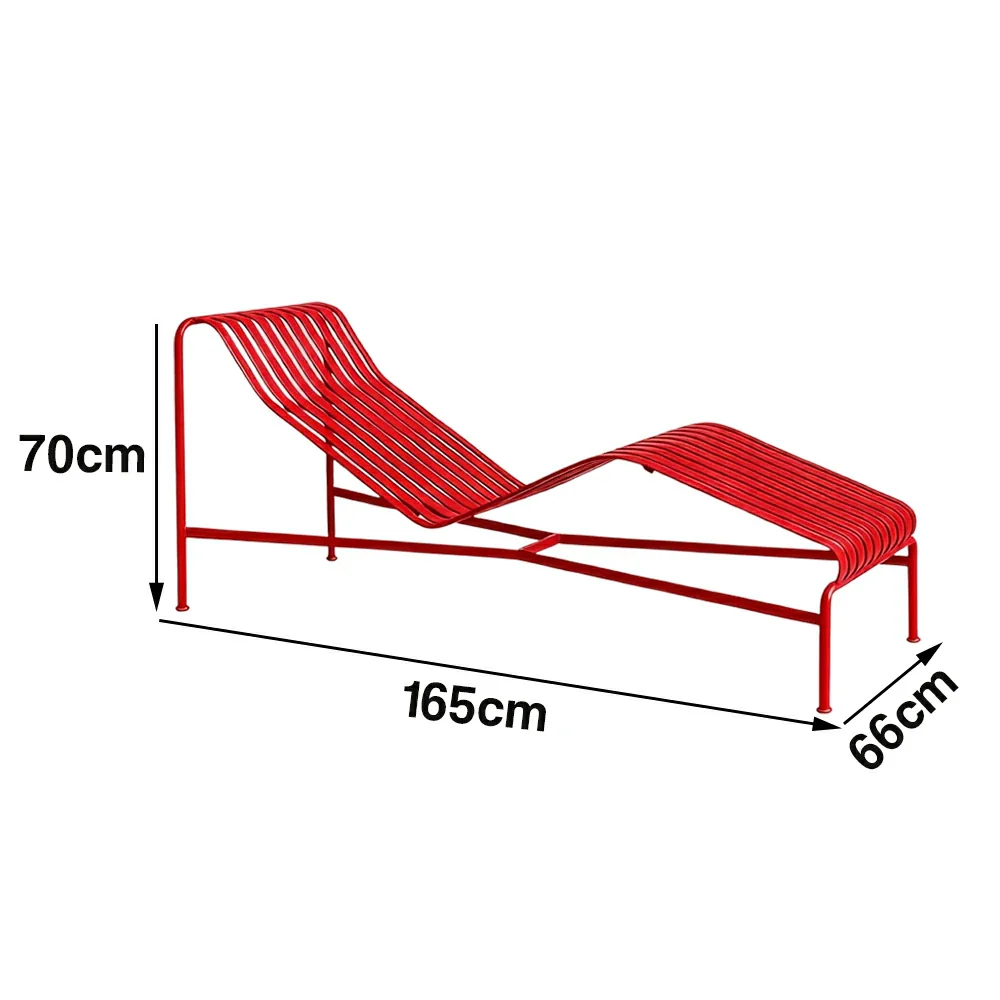 SOLARA Outdoor Metal Furniture Collection - Dining Table, Dining Chair & Lounger, Heavy-Duty Steel Frame, Weather-Resistant Finish - Red - Image 30