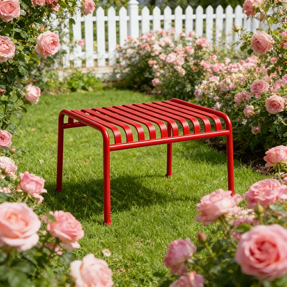 SOLARA Outdoor Metal Furniture Collection - Dining Table, Dining Chair & Lounger, Heavy-Duty Steel Frame, Weather-Resistant Finish - Red - Image 32