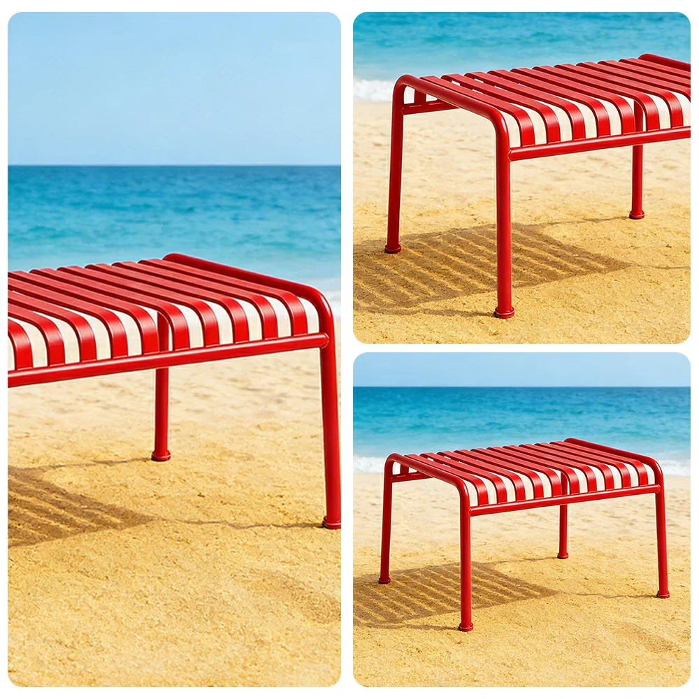 SOLARA Outdoor Metal Furniture Collection - Dining Table, Dining Chair & Lounger, Heavy-Duty Steel Frame, Weather-Resistant Finish - Red - Image 33