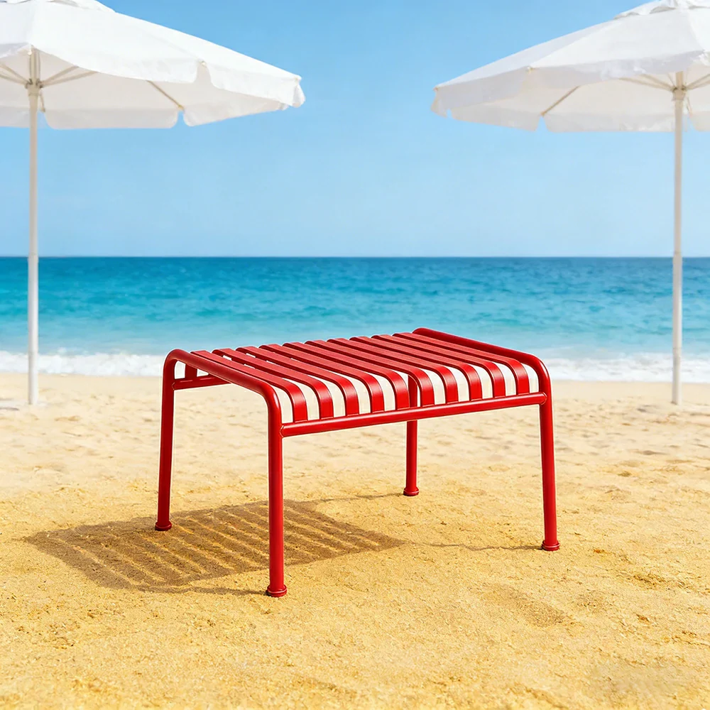 SOLARA Outdoor Metal Furniture Collection - Dining Table, Dining Chair & Lounger, Heavy-Duty Steel Frame, Weather-Resistant Finish - Red - Image 34