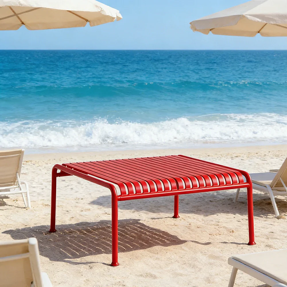 SOLARA Outdoor Metal Furniture Collection - Dining Table, Dining Chair & Lounger, Heavy-Duty Steel Frame, Weather-Resistant Finish - Red - Image 37