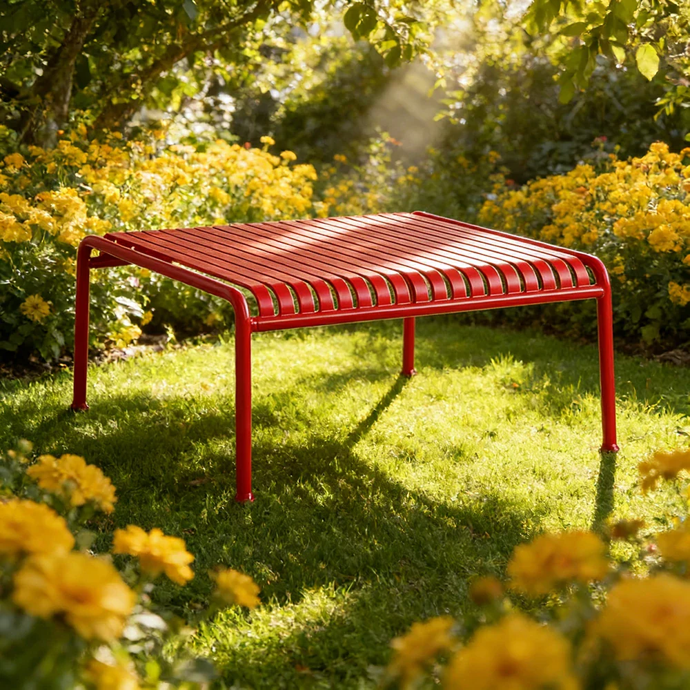 SOLARA Outdoor Metal Furniture Collection - Dining Table, Dining Chair & Lounger, Heavy-Duty Steel Frame, Weather-Resistant Finish - Red - Image 39