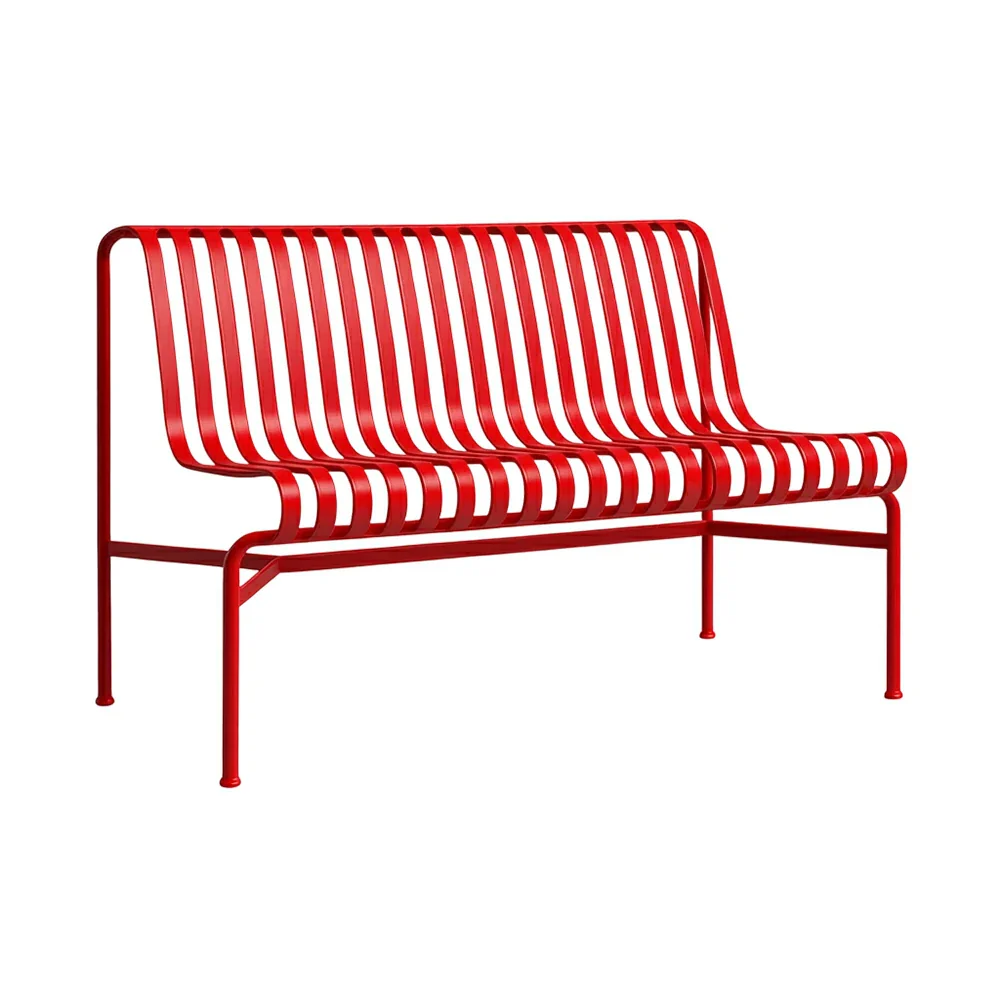 SOLARA Outdoor Metal Furniture Collection - Dining Table, Dining Chair & Lounger, Heavy-Duty Steel Frame, Weather-Resistant Finish - Red - Image 6