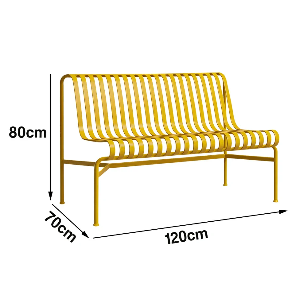 SOLARA Outdoor Metal Furniture Collection - Dining Table, Dining Chair & Lounger, Heavy-Duty Steel Frame, Weather-Resistant Finish - Yellow - Image 10