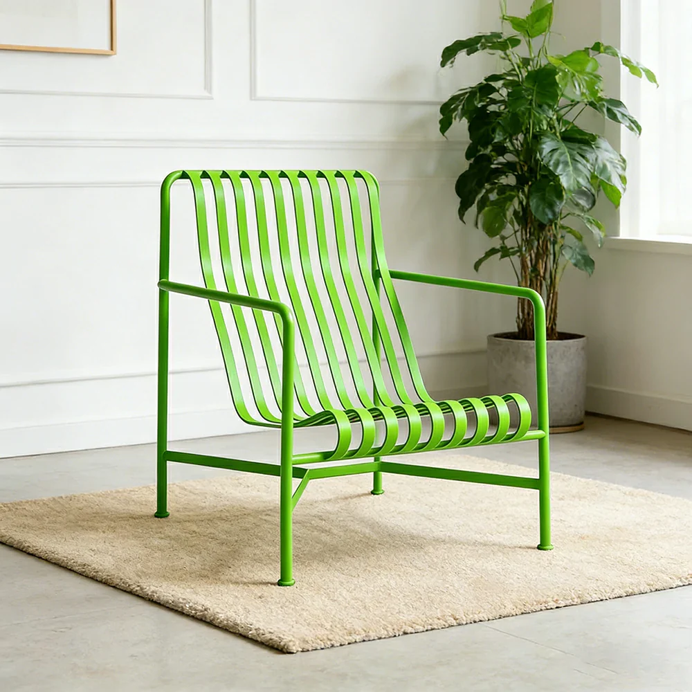 SOLARA Outdoor Metal Furniture Collection - Dining Table, Dining Chair & Lounger, Heavy-Duty Steel Frame, Weather-Resistant Finish - Light Green - Image 22