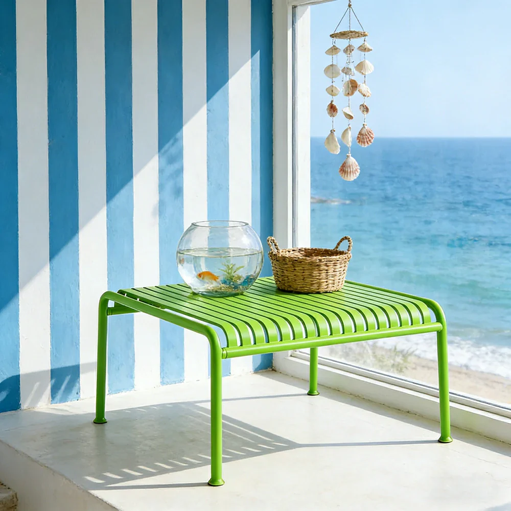 SOLARA Outdoor Metal Furniture Collection - Dining Table, Dining Chair & Lounger, Heavy-Duty Steel Frame, Weather-Resistant Finish - Light Green - Image 37