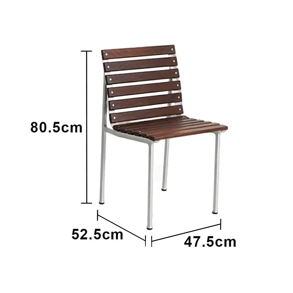 SOLARA Outdoor Chair - Rust-Resistant Powder-Coated Frame - Solid Wood Slat Seat - Durable Patio & Balcony Seating - Image 5
