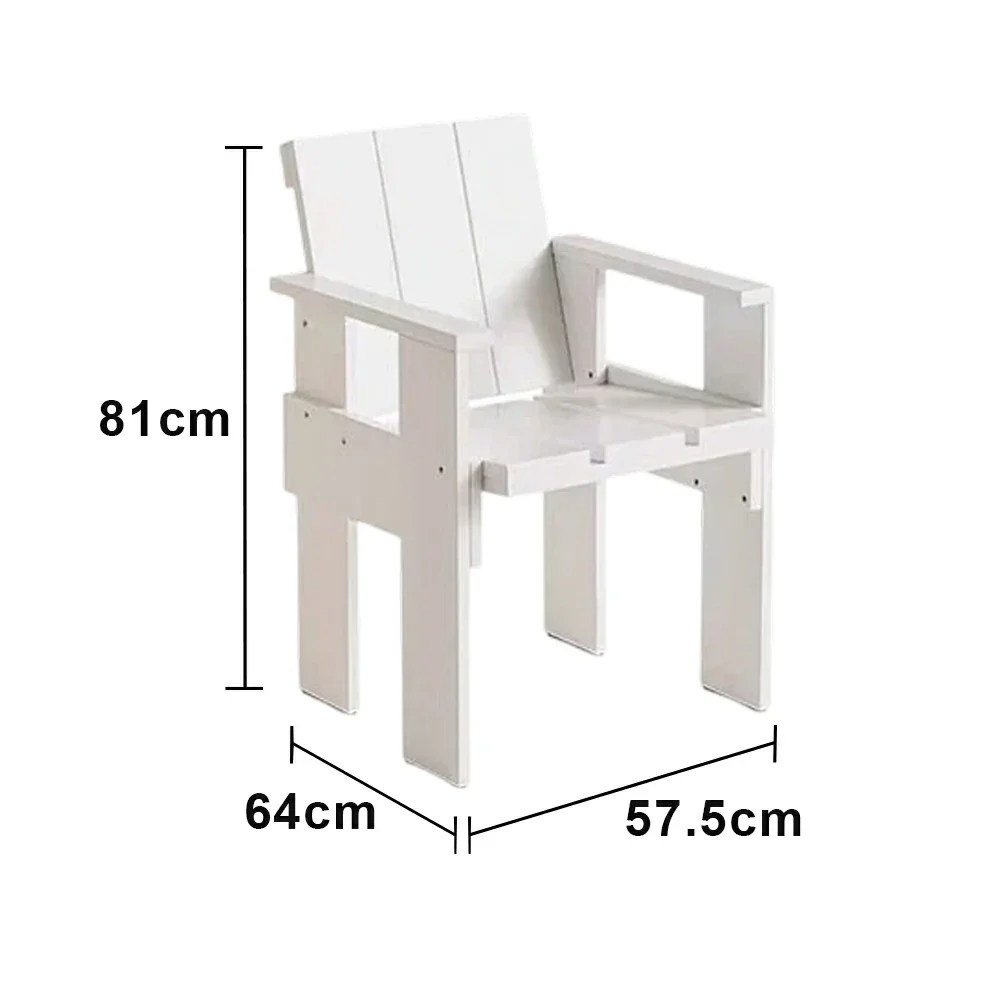 SOLARA Outdoor Dining Chair Heavy-Duty Frame Water-Based Coating Easy Assembly Patio Seating - White - Image 5