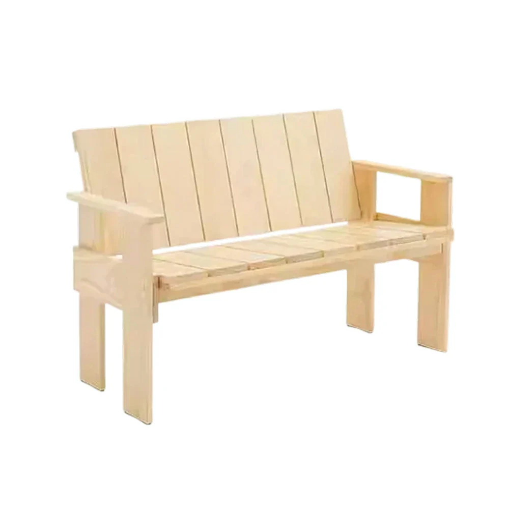 SOLARA Outdoor Long Dining Chair Heavy-Duty Frame Water-Based Coating Easy Assembly Patio Seating - Wood