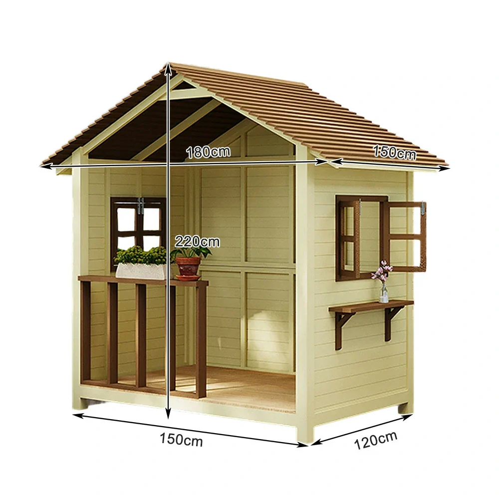 SOLARA Outdoor Wooden Cabin - Premium Solid Wood Structure, Garden & Patio Storage/Relaxation House - Yellow - Image 5